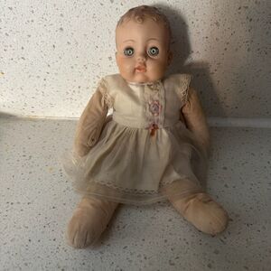 BABY DOLL FROM THE 1960’s In Original Dress With Blinking Eyes 10"